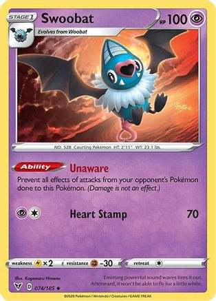 Swoobat 074/185 - Reverse Holofoil Vivid Voltage