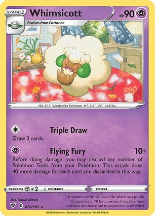 Whimsicott 076/185 - Reverse Holofoil Vivid Voltage