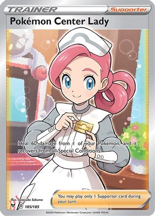 Pokemon Center Lady (Full Art) 185/185 - Holofoil Vivid Voltage