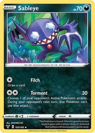 Sableye 105/185 - Reverse Holofoil Vivid Voltage
