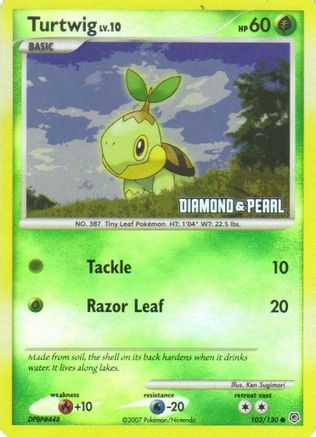 Turtwig 103/130 - Reverse Holofoil Burger King Promos