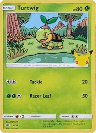 Turtwig 004/25 - Holofoil McDonalds 25th Anniversary Promos