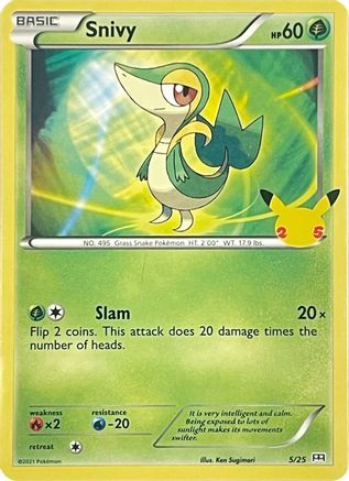 Snivy 005/25 - Holofoil McDonalds 25th Anniversary Promos