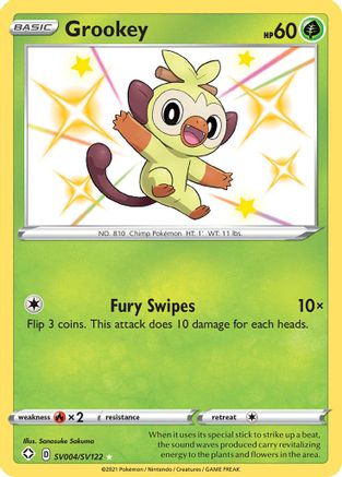 Grookey SV004/SV122 - Holofoil Shining Fates Shiny Vault