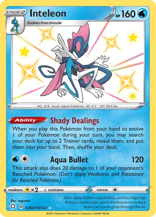 Inteleon SV027/SV122 - Holofoil Shining Fates Shiny Vault
