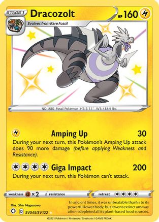 Dracozolt SV045/SV122 - Holofoil Shining Fates Shiny Vault