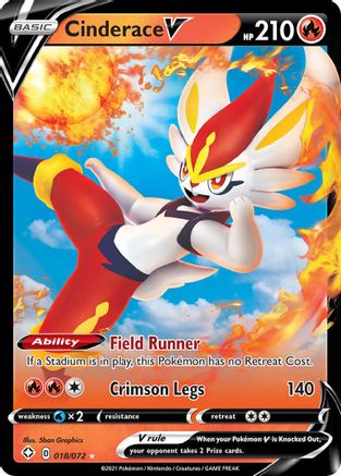 Cinderace V 018/072 - Holofoil Shining Fates