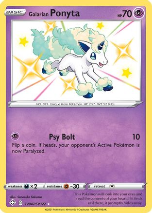 Galarian Ponyta SV047/SV122 - Holofoil Shining Fates Shiny Vault