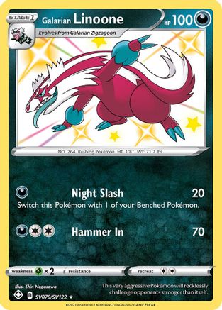 Galarian Linoone SV079 - Holofoil Shining Fates Shiny Vault