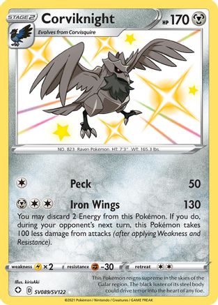 Corviknight SV089/SV122 - Holofoil Shining Fates Shiny Vault