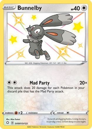 Bunnelby SV097/SV122 - Holofoil Shining Fates Shiny Vault