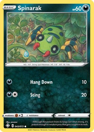 Spinarak 043/072 - Reverse Holofoil Shining Fates