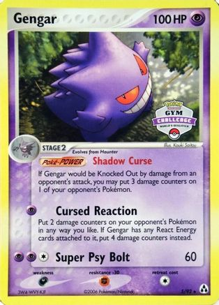 Gengar (Gym Challenge) 005/92 League & Championship Cards