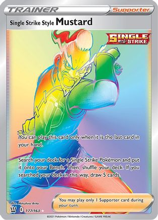 Single Strike Style Mustard (Secret) 177/163 - Holofoil Battle Styles