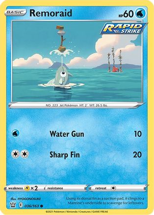 Remoraid 036/163 - Reverse Holofoil Battle Styles