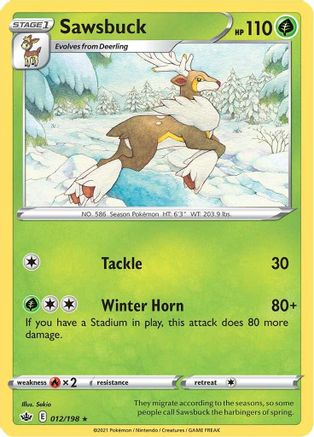 Sawsbuck 012/198 - Reverse Holofoil Chilling Reign