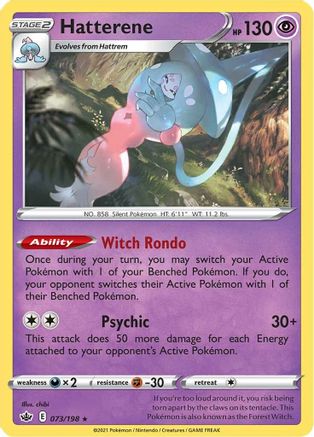 Hatterene 073/198 - Reverse Holofoil Chilling Reign