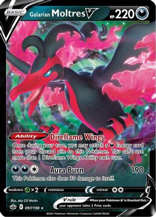 Galarian Moltres V 097/198 - Holofoil Chilling Reign