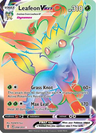 Leafeon VMAX (Secret) 204/203 - Holofoil Evolving Skies