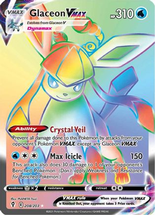 Glaceon VMAX (Secret) 208/203 - Holofoil Evolving Skies