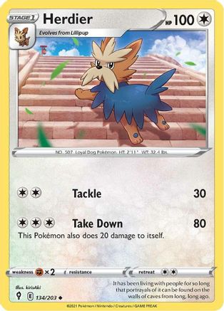 Herdier 134/203 - Reverse Holofoil Evolving Skies