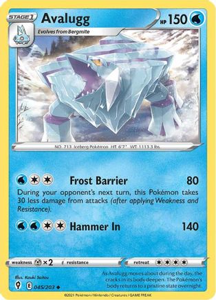 Avalugg 045/203 - Reverse Holofoil Evolving Skies
