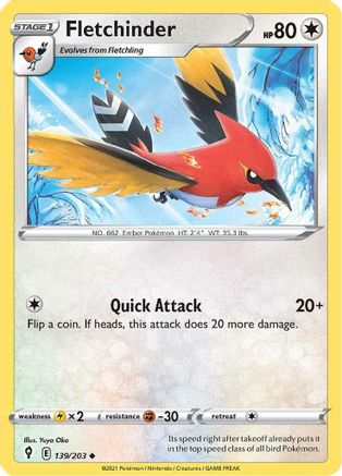 Fletchinder 139/203 - Reverse Holofoil Evolving Skies