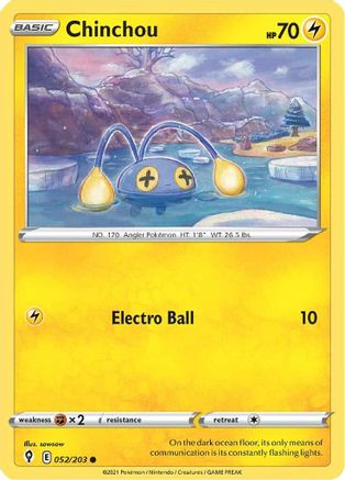 Chinchou 052/203 - Reverse Holofoil Evolving Skies