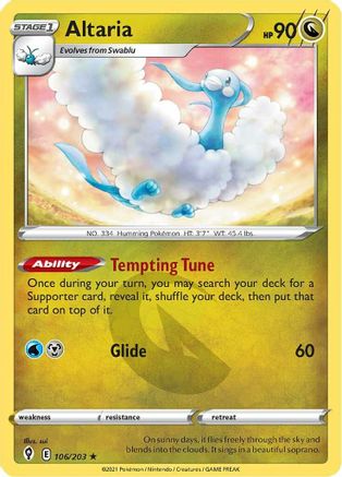 Altaria 106/203 - Reverse Holofoil Evolving Skies