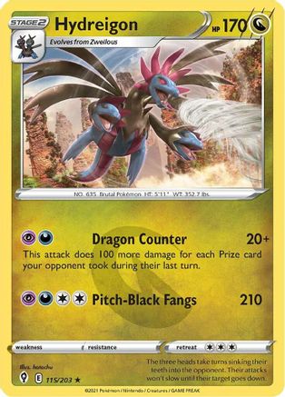 Hydreigon 115/203 - Reverse Holofoil Evolving Skies