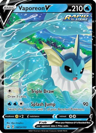 Vaporeon V SWSH150 - Holofoil SWSH Sword & Shield Promo Cards