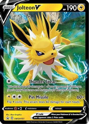 Jolteon V SWSH151 - Holofoil SWSH Sword & Shield Promo Cards