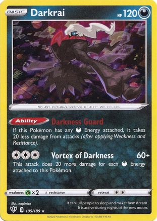 Darkrai (Cosmos Holo) 105/189 - Holofoil Miscellaneous Cards & Products