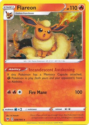 Flareon (Cosmos Holo) 026/185 - Holofoil Miscellaneous Cards & Products