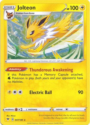 Jolteon (Cosmos Holo) 047/185 - Holofoil Miscellaneous Cards & Products