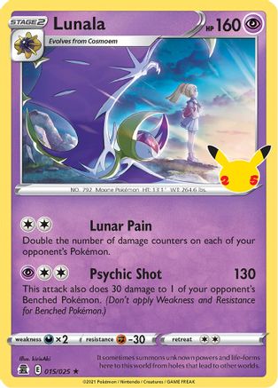 Lunala 015/025 - Holofoil Celebrations