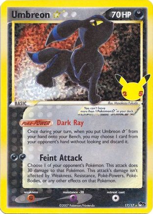Umbreon Star 017/17 - Holofoil Celebrations Classic Collection