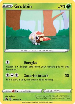Grubbin 018/264 - Reverse Holofoil Fusion Strike