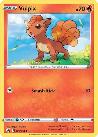 Vulpix (29) (29) 029/264 - Reverse Holofoil Fusion Strike