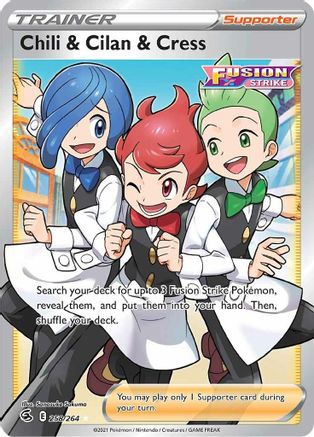 Chili & Cilan & Cress (Full Art) 258/264 - Holofoil Fusion Strike