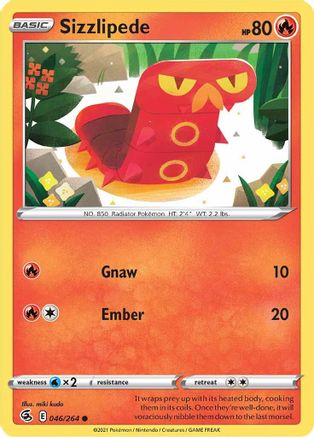 Sizzlipede (46) (46) 046/264 - Reverse Holofoil Fusion Strike