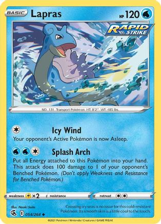 Lapras 054/264 - Reverse Holofoil Fusion Strike