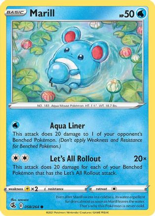 Marill 058/264 - Reverse Holofoil Fusion Strike