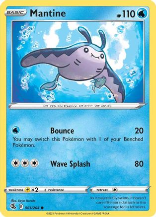 Mantine 061/264 - Reverse Holofoil Fusion Strike