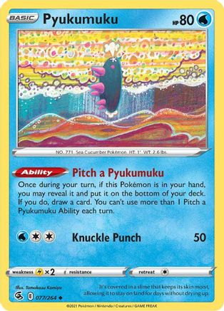 Pyukumuku 077/264 - Reverse Holofoil Fusion Strike