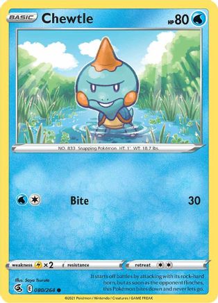 Chewtle 080/264 - Reverse Holofoil Fusion Strike