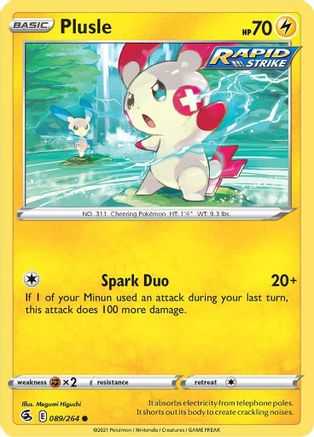 Plusle 089/264 - Reverse Holofoil Fusion Strike