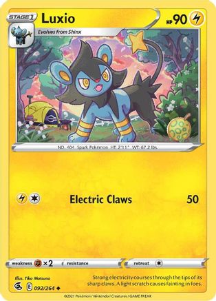 Luxio 092/264 - Reverse Holofoil Fusion Strike