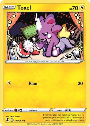 Toxel (105) (105) 105/264 - Reverse Holofoil Fusion Strike