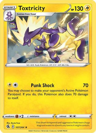 Toxtricity (107) (107) 107/264 - Reverse Holofoil Fusion Strike